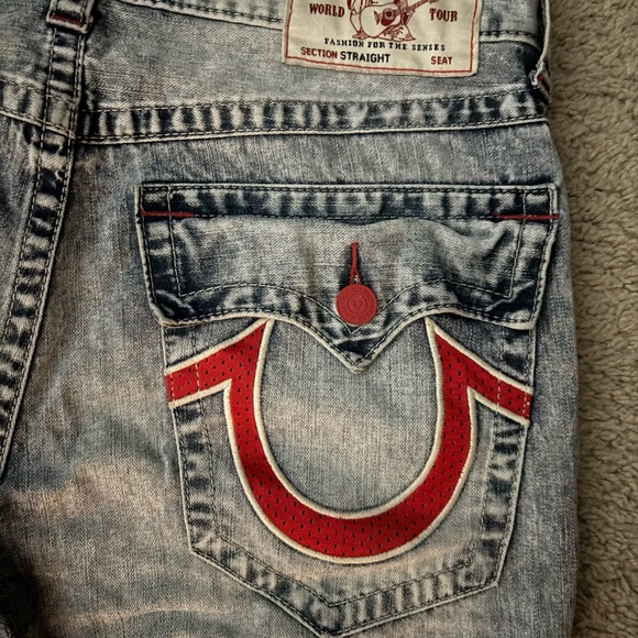 *VINTAGE* True Religion Blue Denim Jeans Size 33 - Picture 4 of 5